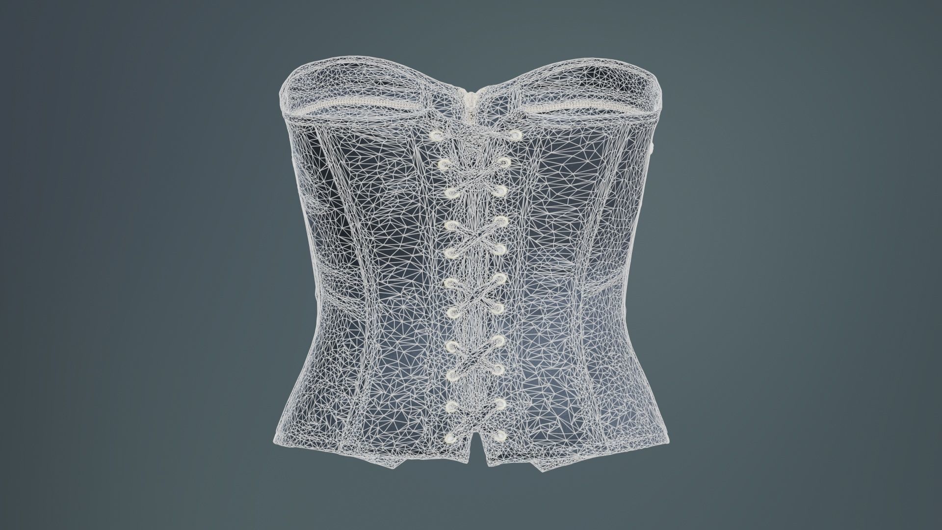 Zipper Corset Low-poly 3D model_10