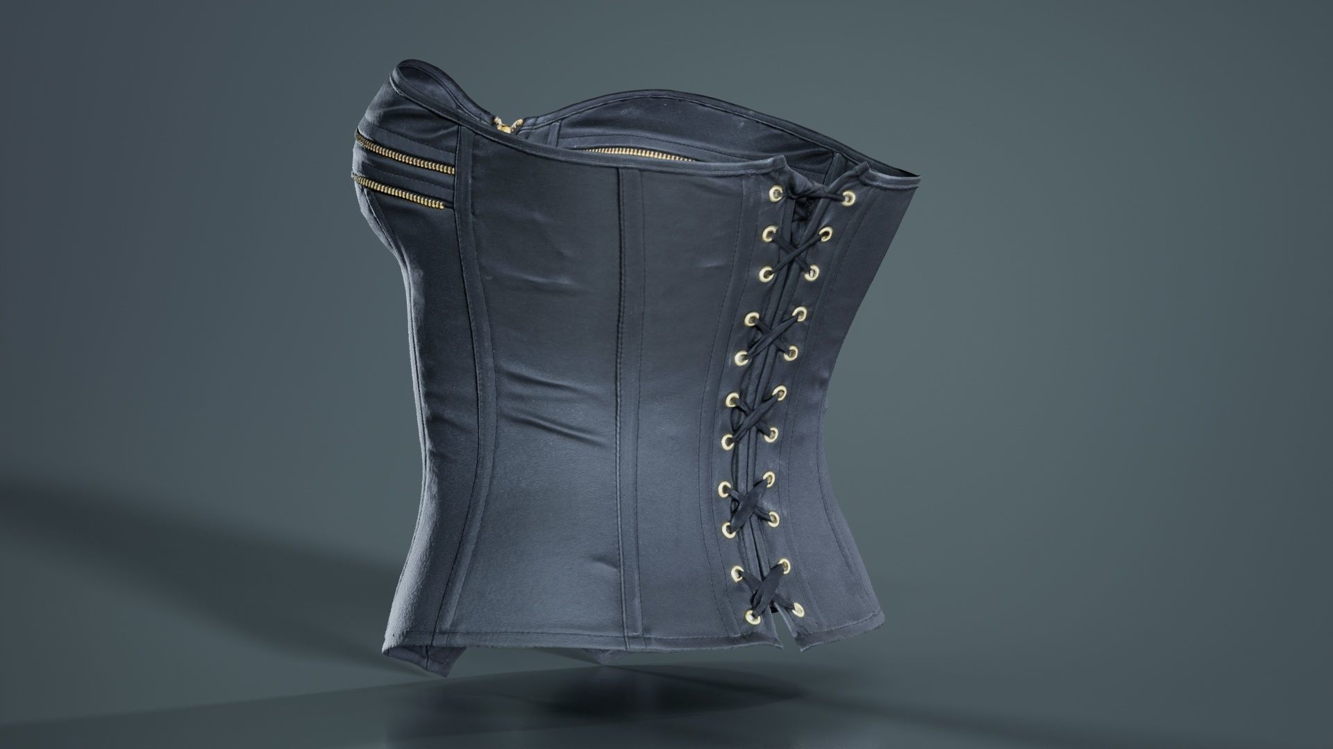 Zipper Corset Low-poly 3D model_6