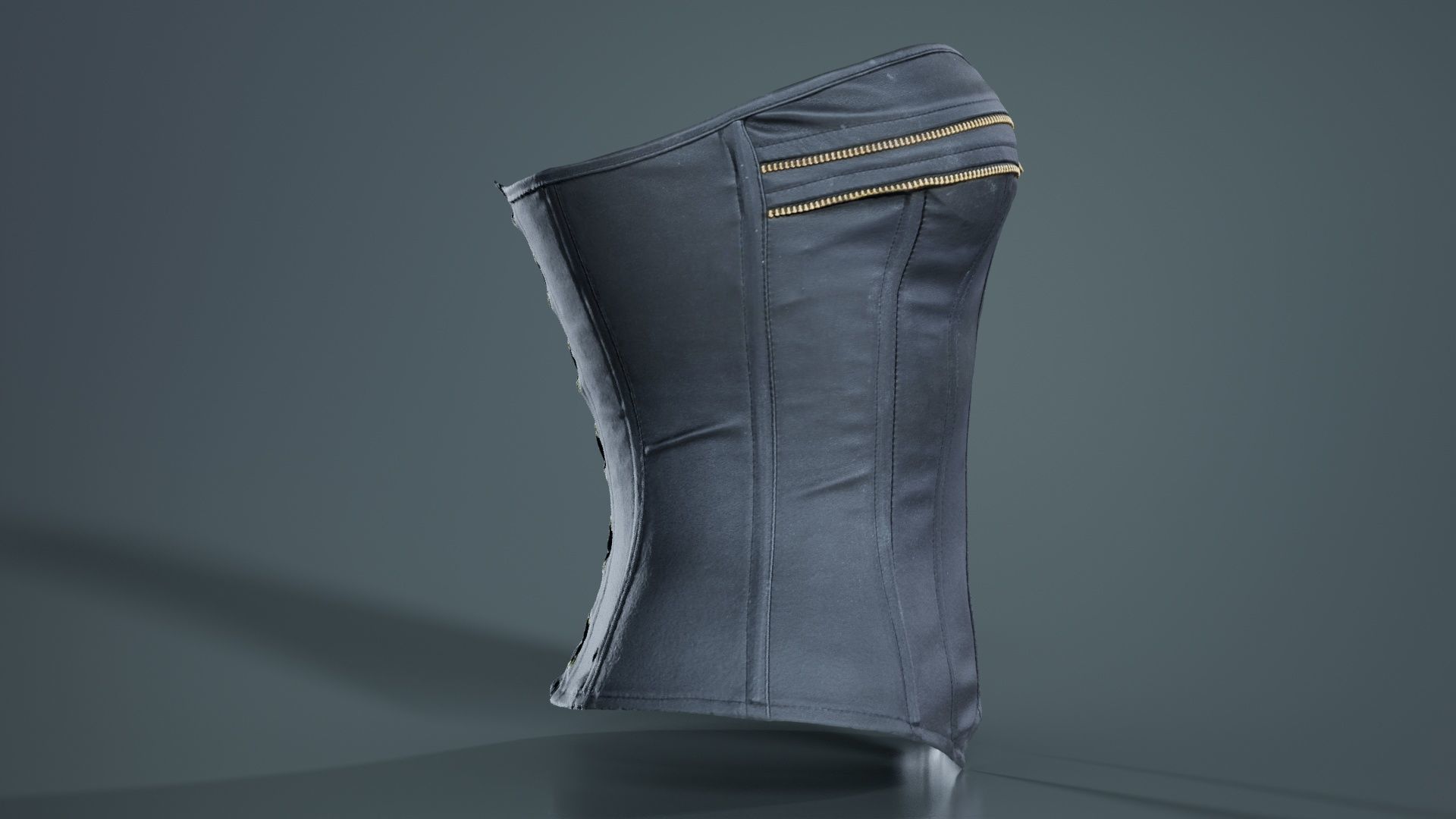 Zipper Corset Low-poly 3D model_4
