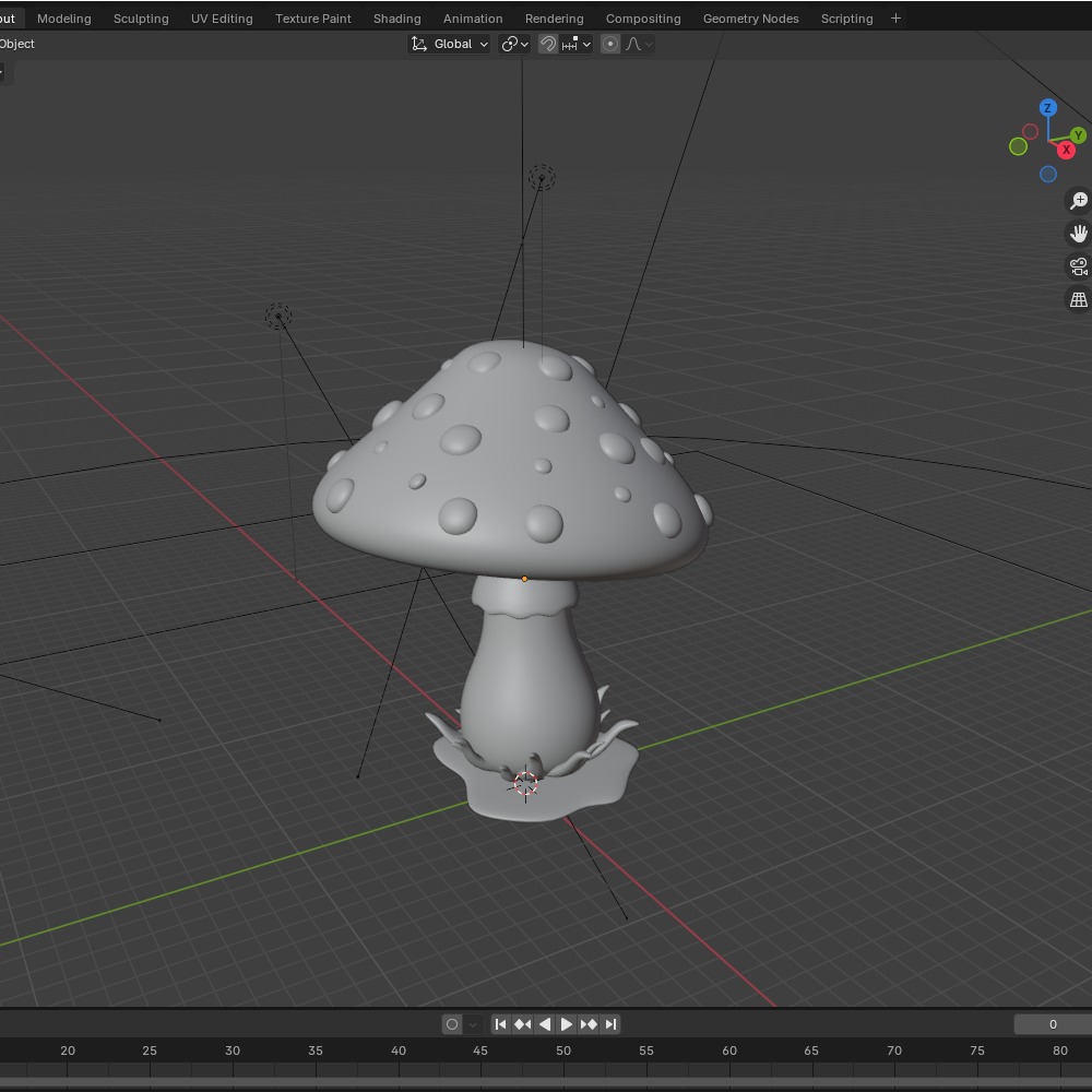 Mushroom cartoon 3D model_19