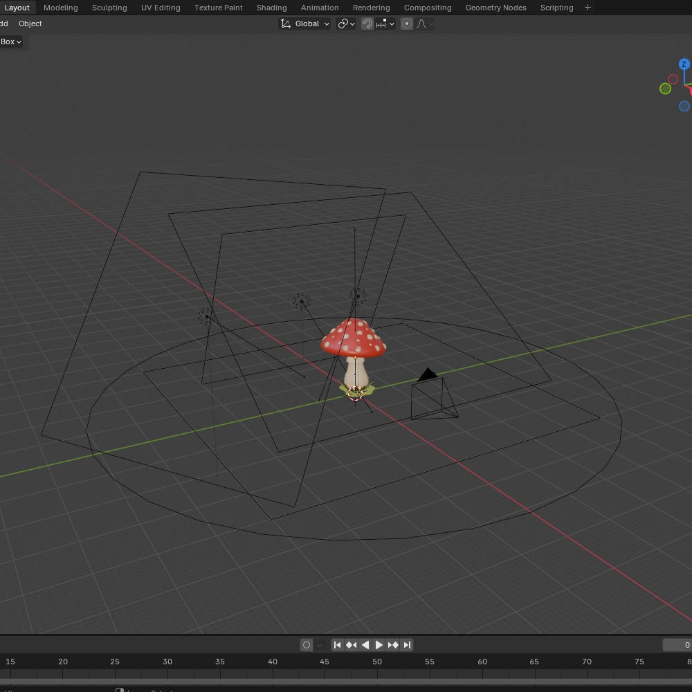 Mushroom cartoon 3D model_16