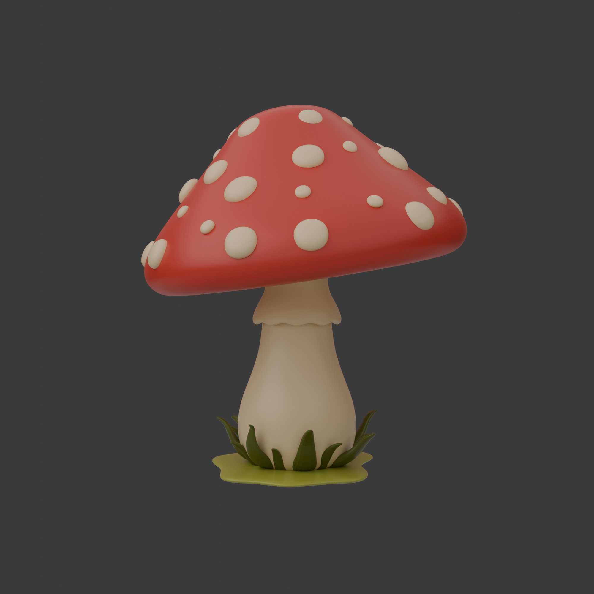Mushroom cartoon 3D model_3