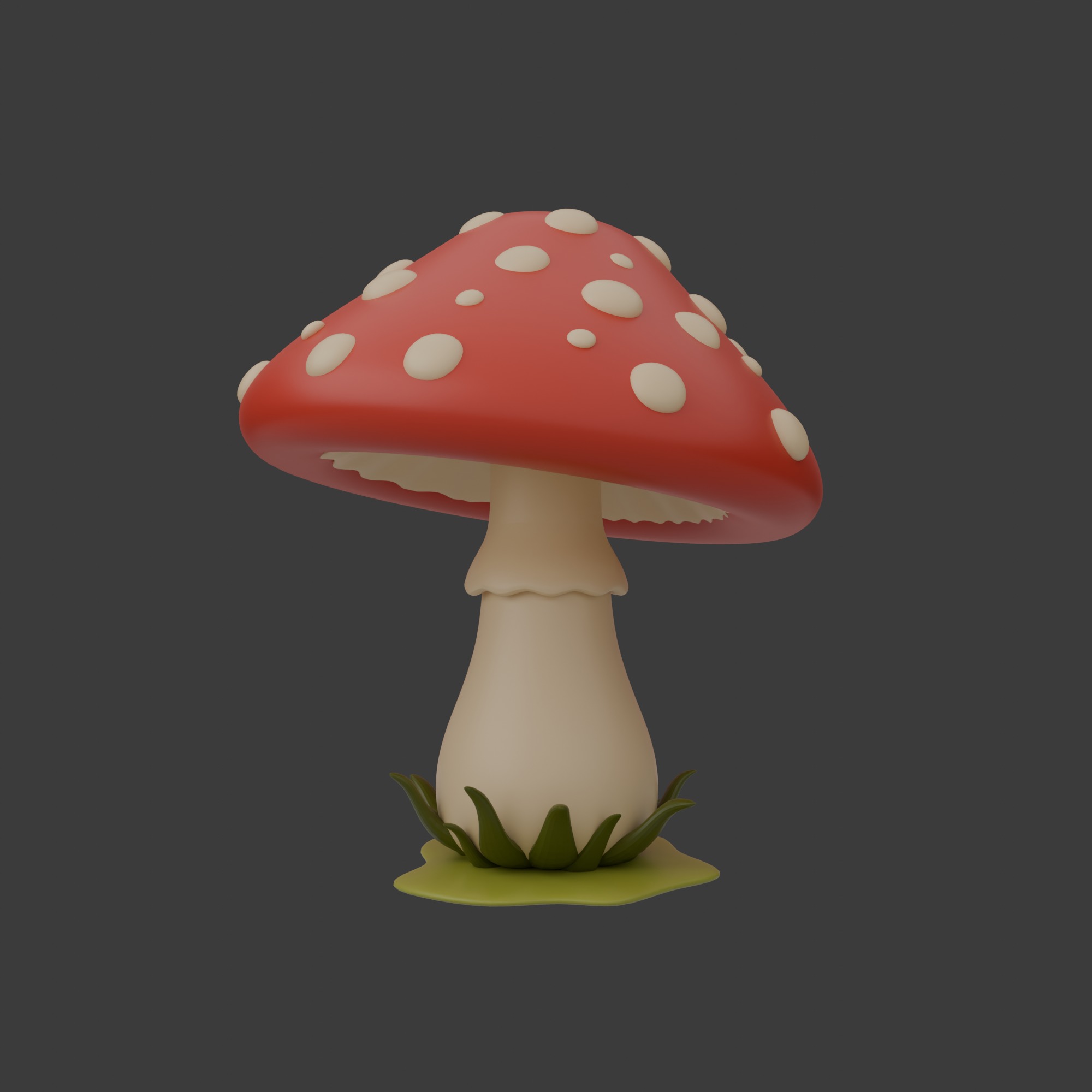 Mushroom cartoon 3D model_1