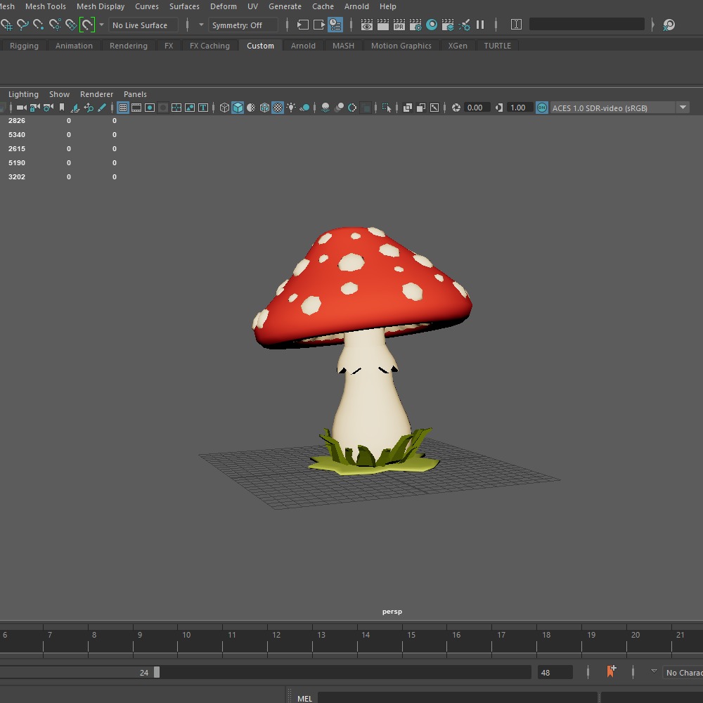 Mushroom cartoon 3D model_13