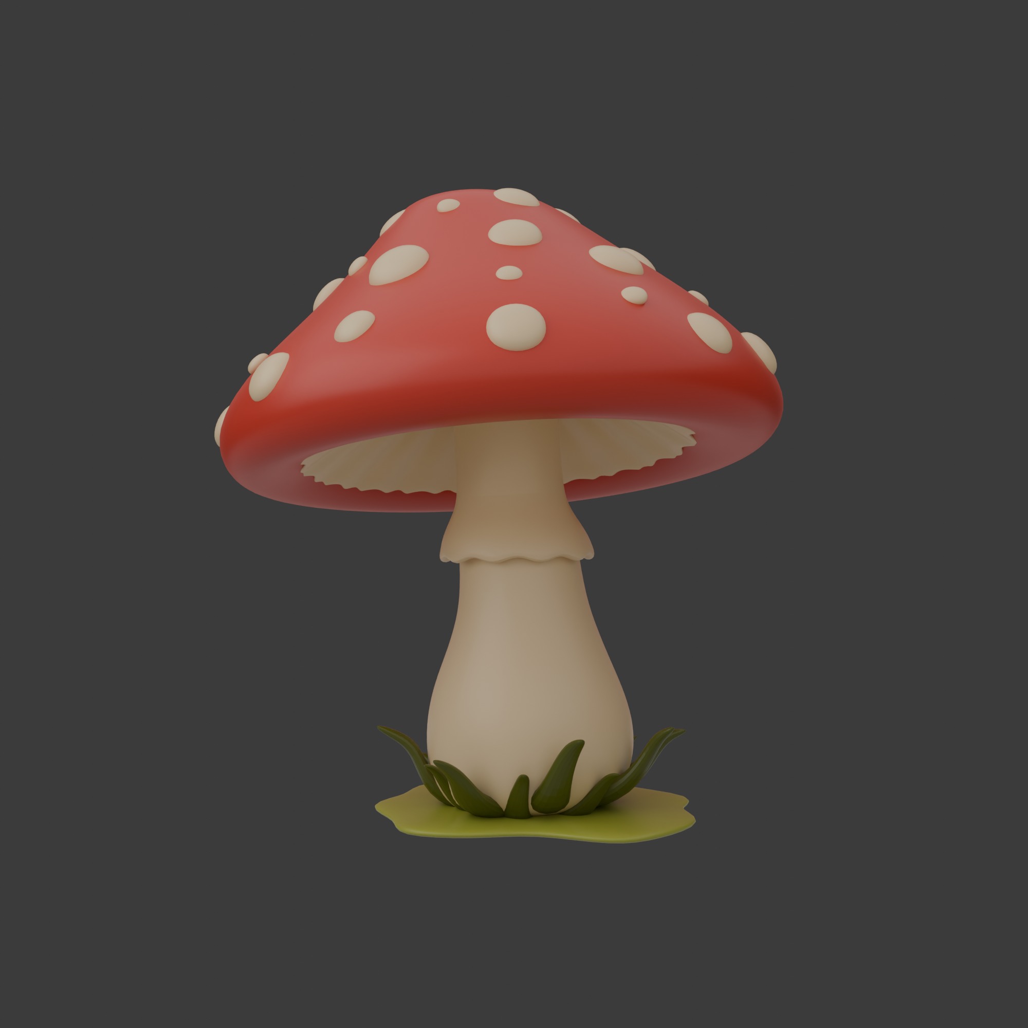 Mushroom cartoon 3D model_2