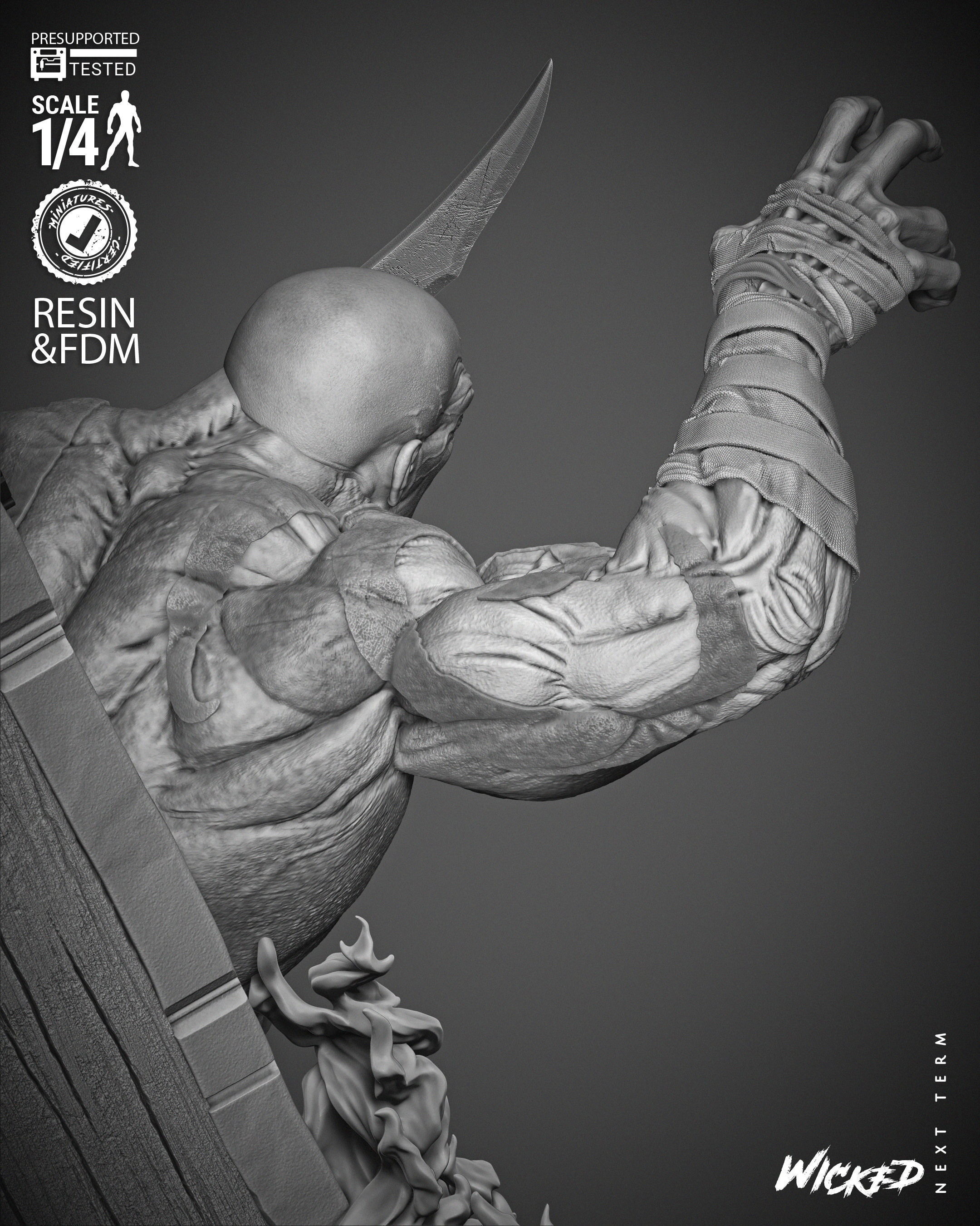 Wicked Marvel Drax Poster Bust 3D print model_38