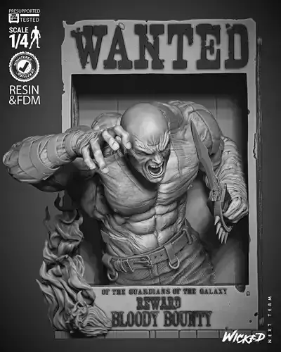 Wicked Marvel Drax Poster Bust 3D print model
