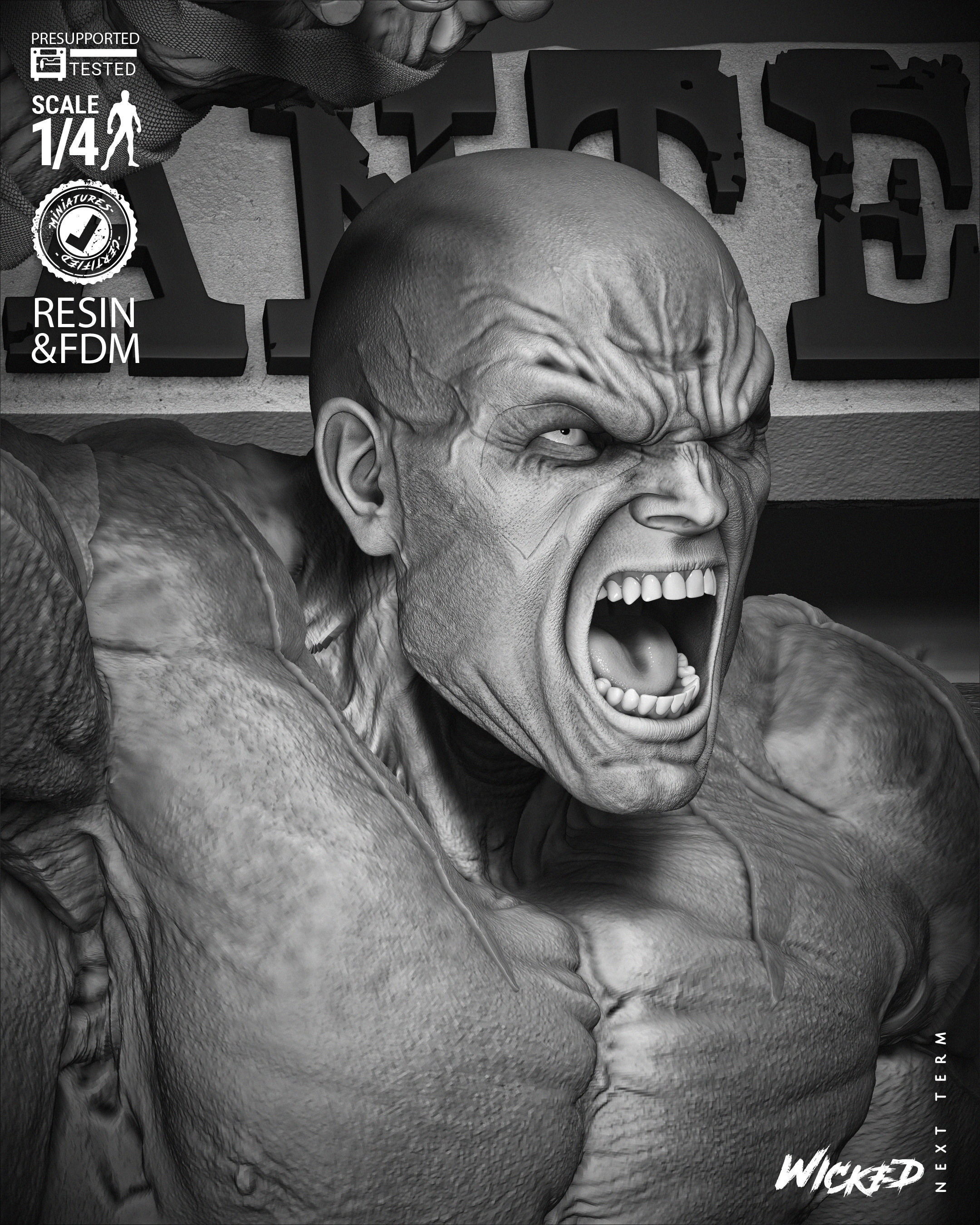 Wicked Marvel Drax Poster Bust 3D print model_18