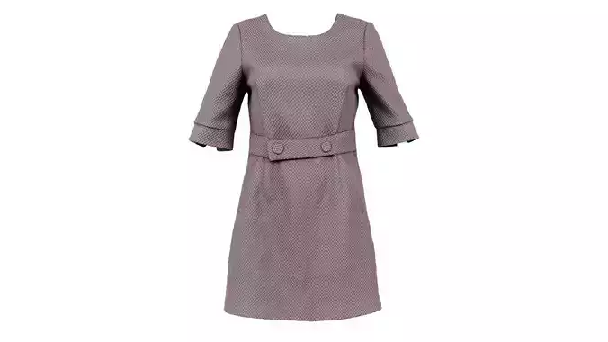 Brown Belt Dress Low-poly 3D model