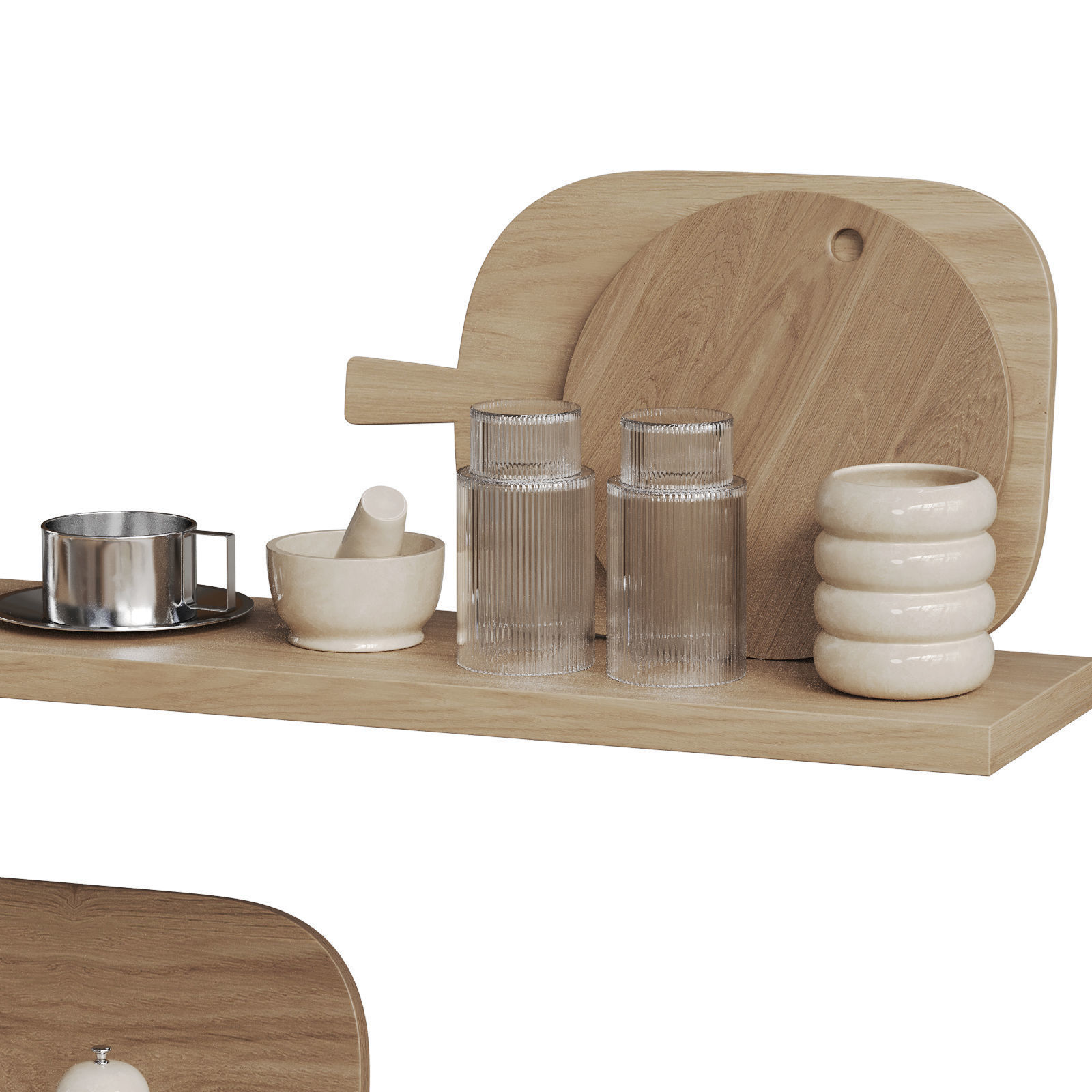 Kitchen Decor With Coffee Machine and Croissants 3D model_4