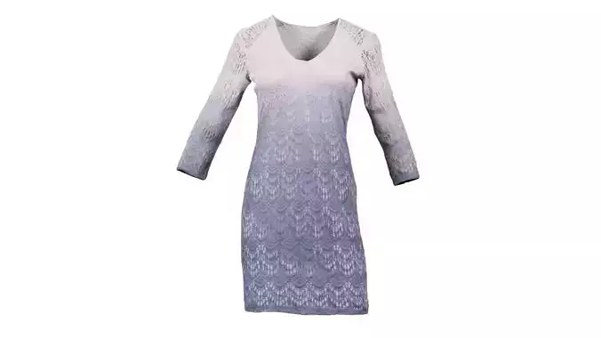 Gradient Pattern Knit Dress
