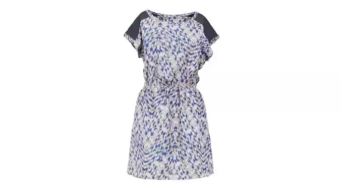 Jagged Pattern Dress Low-poly 3D model