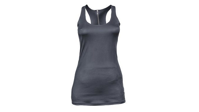 Leather Back Zipper Dress Low-poly 3D model