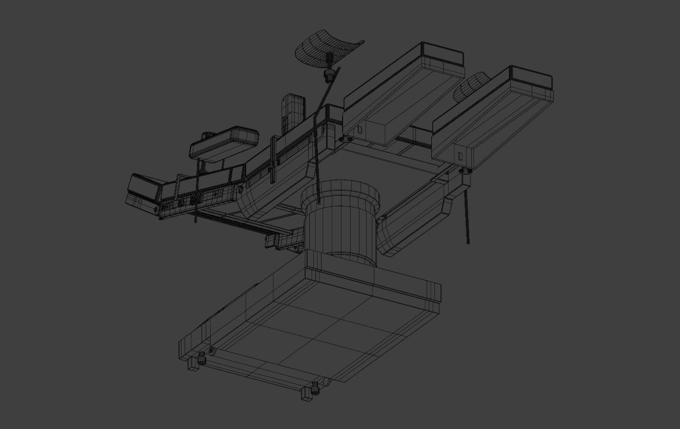 surgical table Low-poly 3D model_7