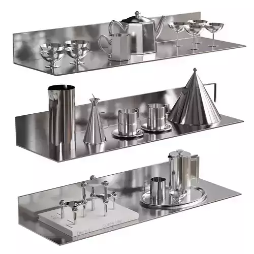 Kitchen Chrome and Steel Decor Set