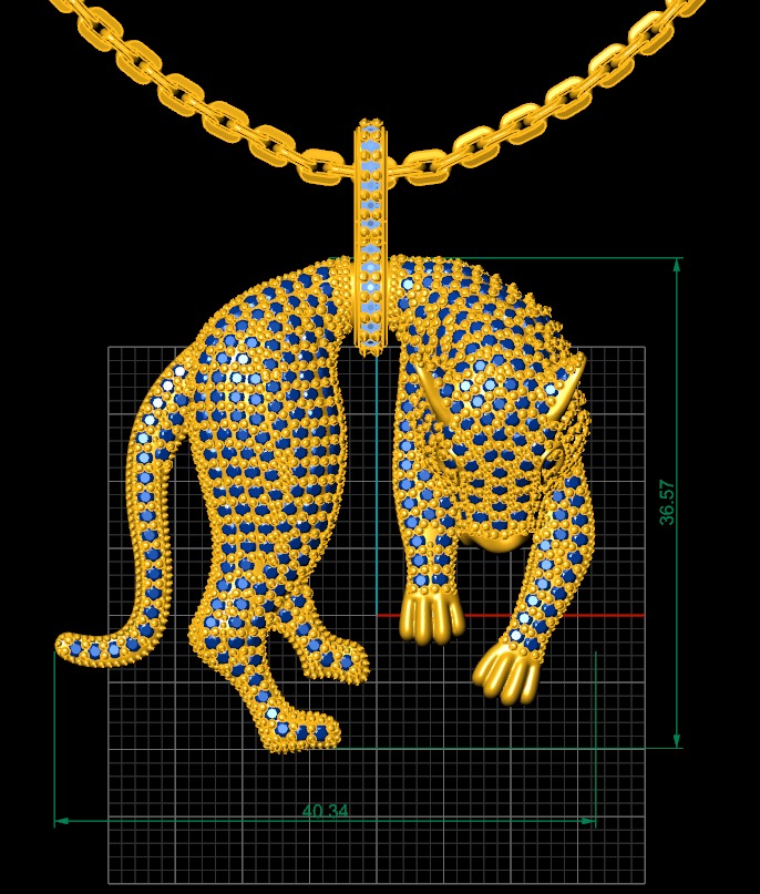 Panther  Pendant 3D print model_3