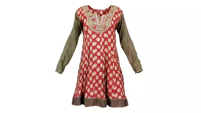 Red Gold Green Classical Dress