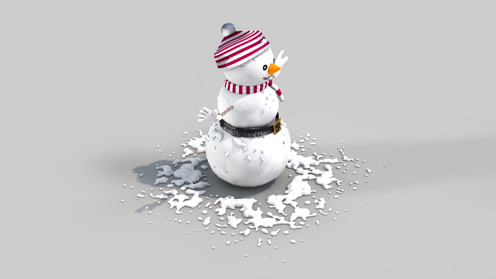 Snowman in The Snow 3D model_11