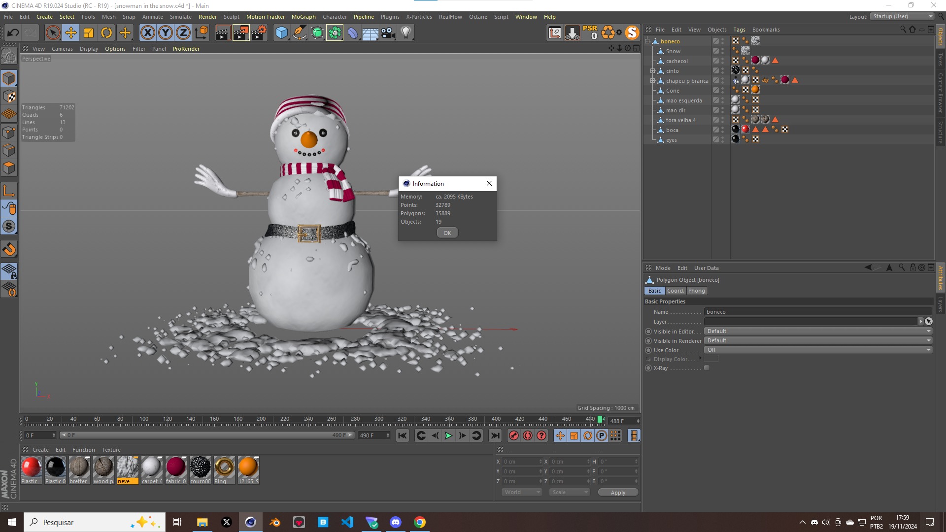 Snowman in The Snow 3D model_12