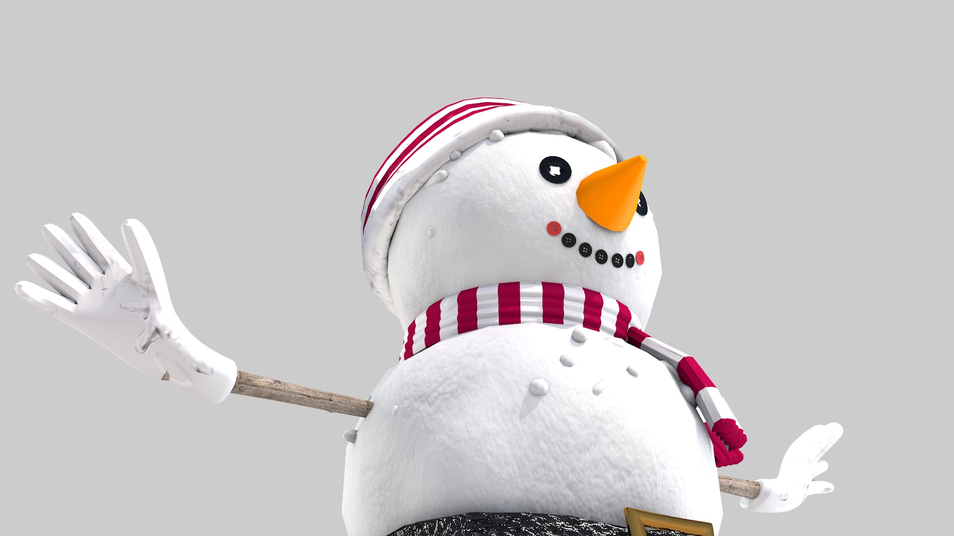 Snowman in The Snow 3D model_2