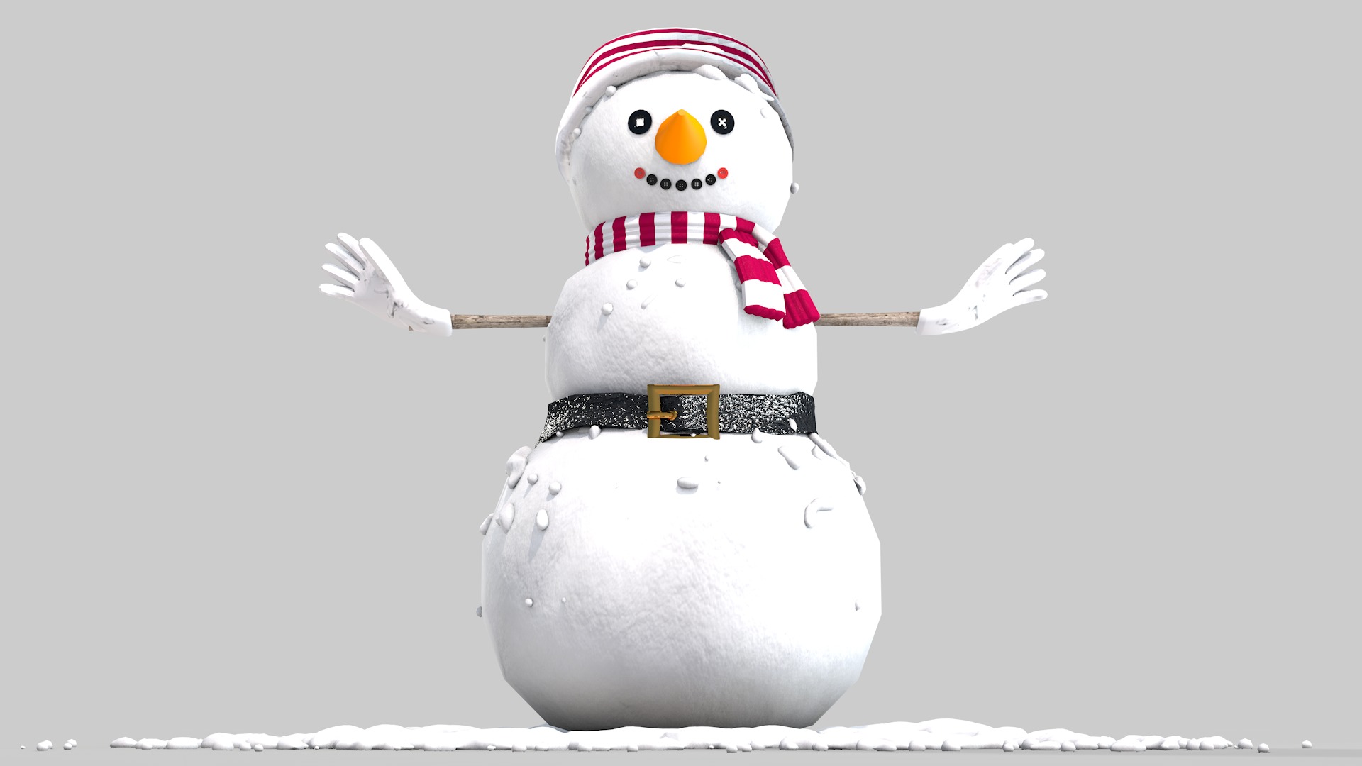 Snowman in The Snow 3D model_1