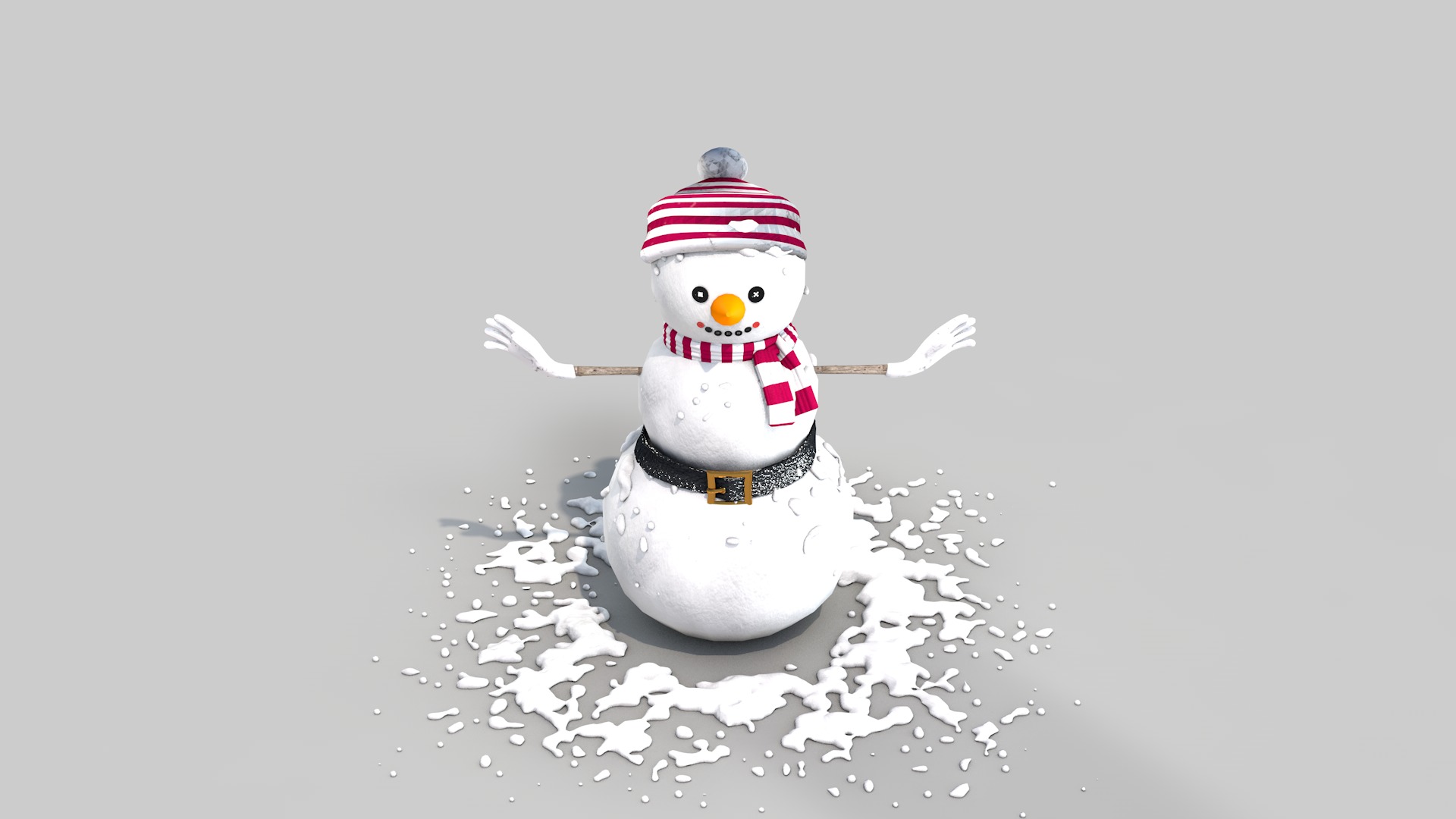 Snowman in The Snow 3D model_8