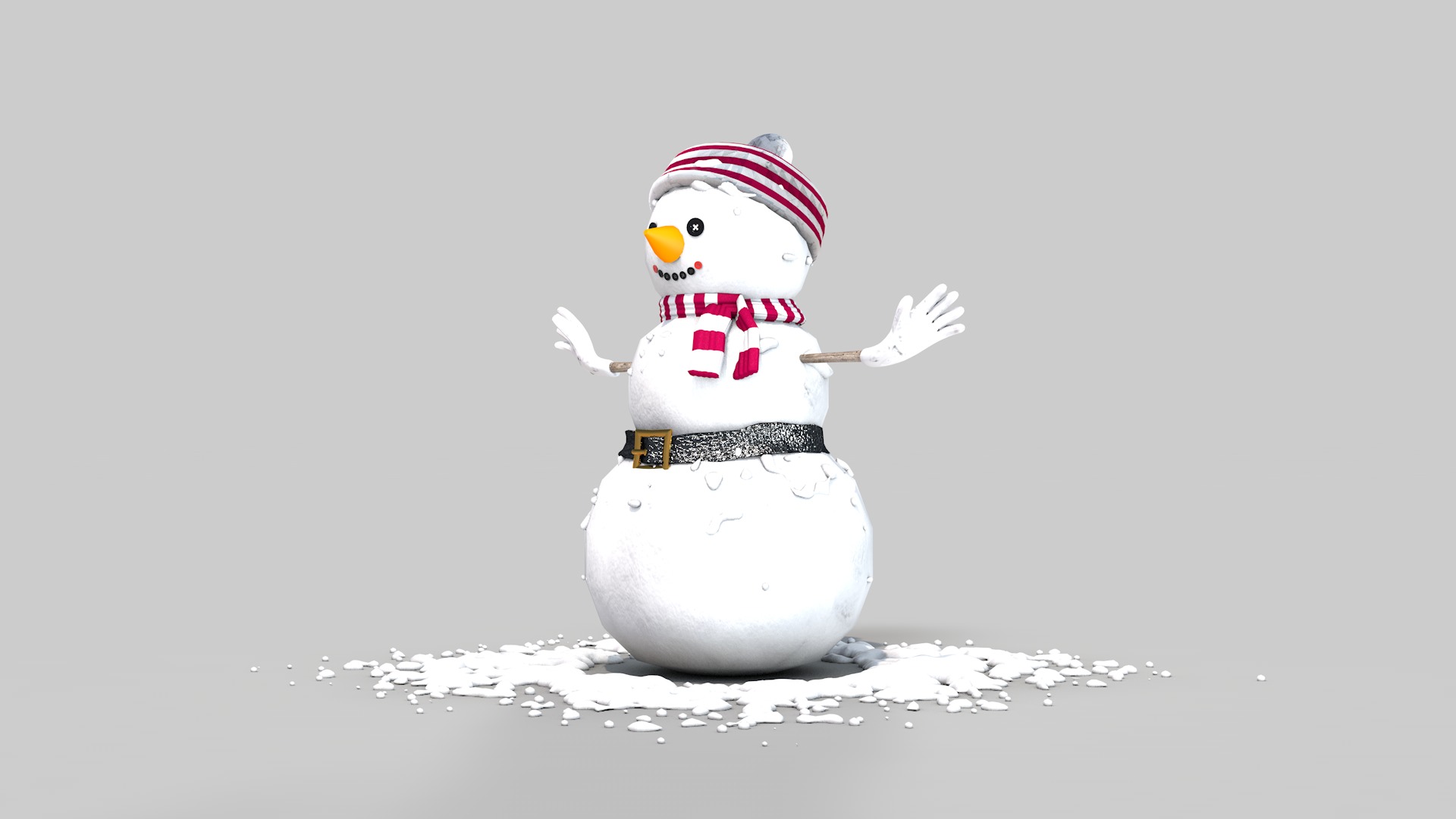 Snowman in The Snow 3D model_5