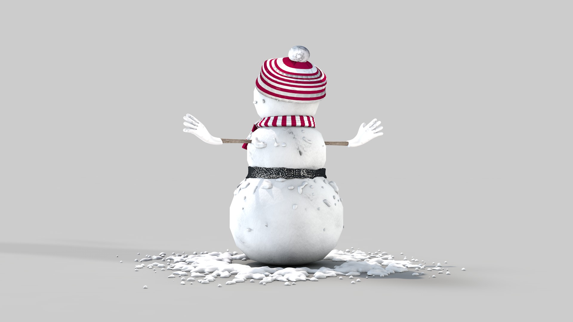 Snowman in The Snow 3D model_6