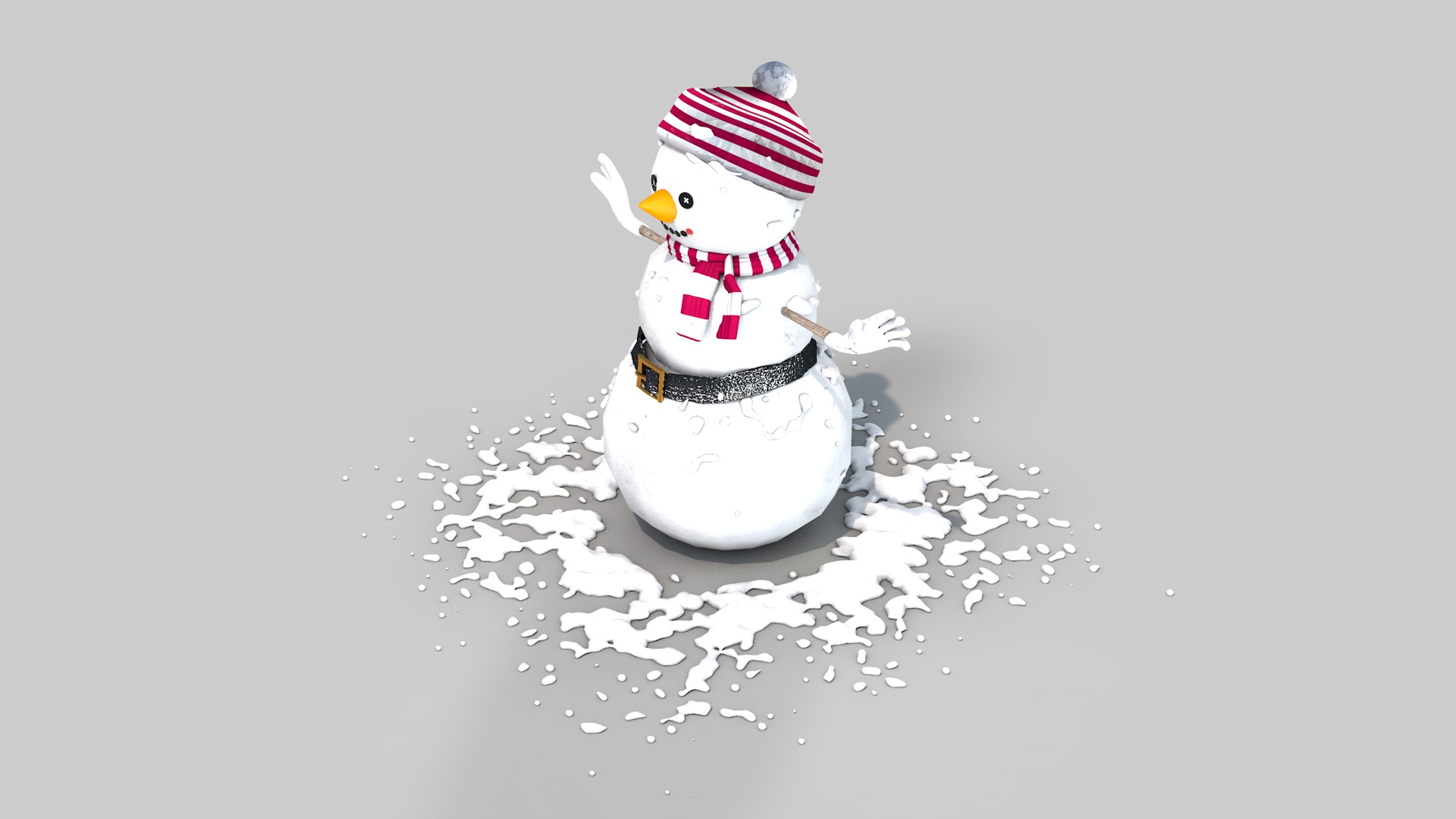 Snowman in The Snow 3D model_10
