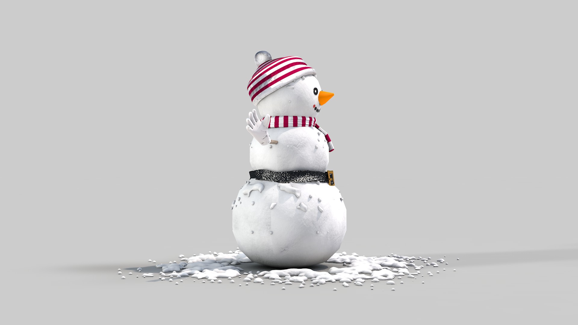 Snowman in The Snow 3D model_7