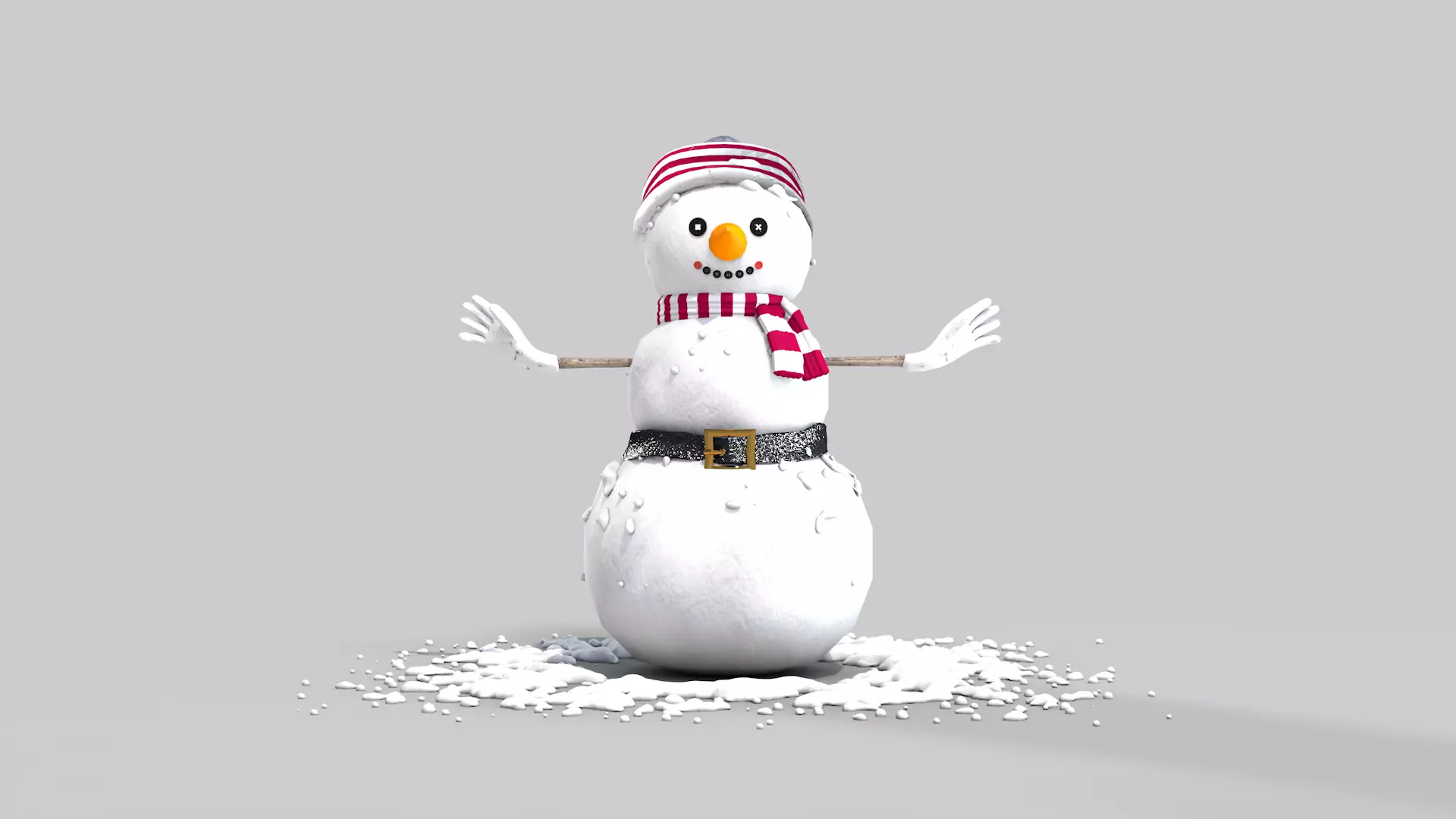Snowman in The Snow 3D model_0