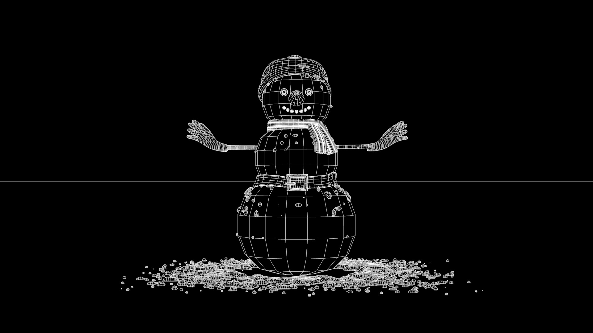 Snowman in The Snow 3D model_4