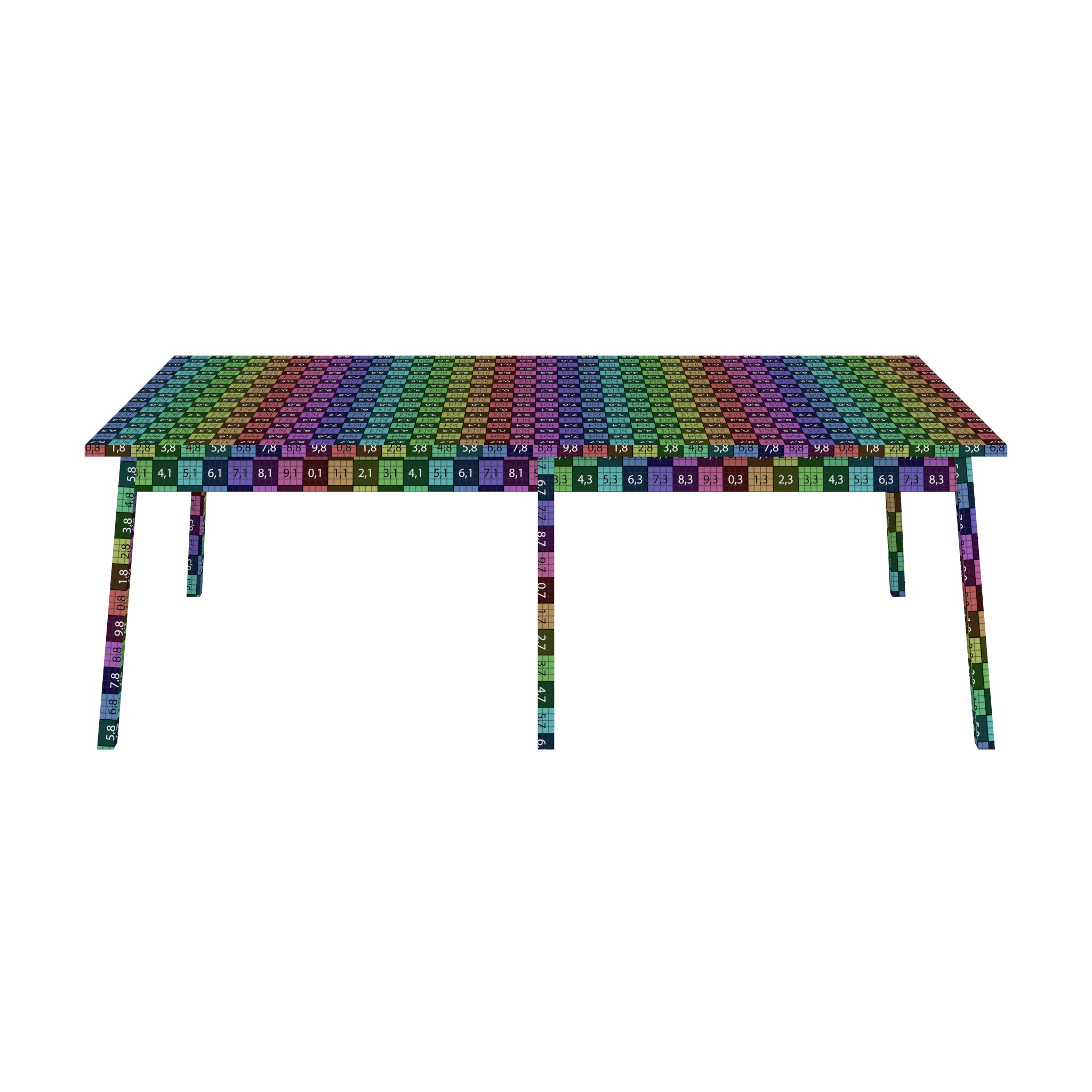 Big dining table 3D model_2