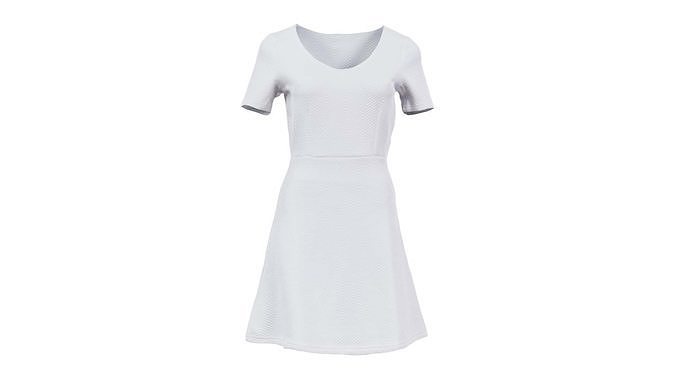 White Tennis Dress Low-poly 3D model