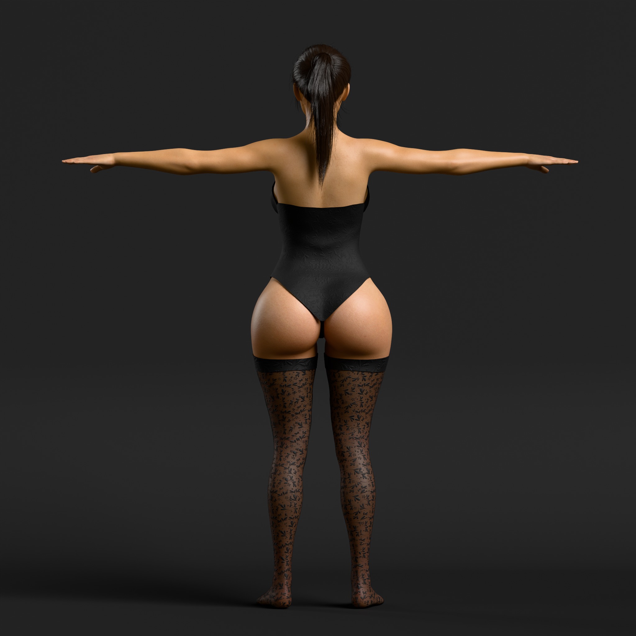 Detailed Sexy Female Character Fully Rigged Molly Low-poly 3D model_3