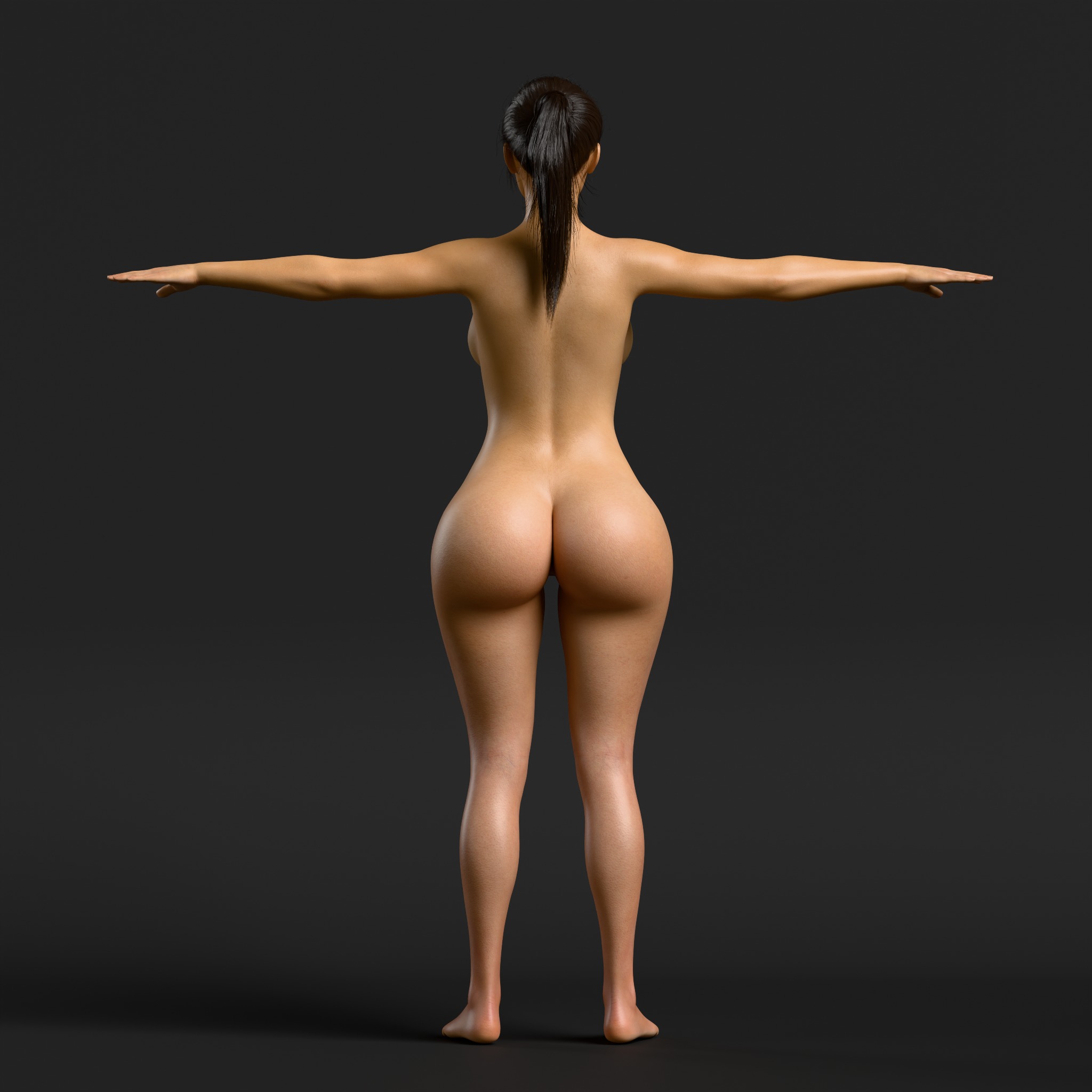 Detailed Sexy Female Character Fully Rigged Molly Low-poly 3D model_4