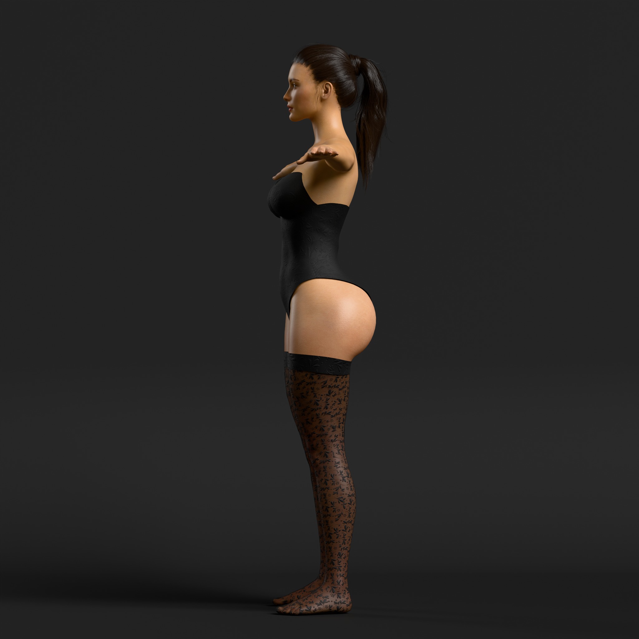 Detailed Sexy Female Character Fully Rigged Molly Low-poly 3D model_7