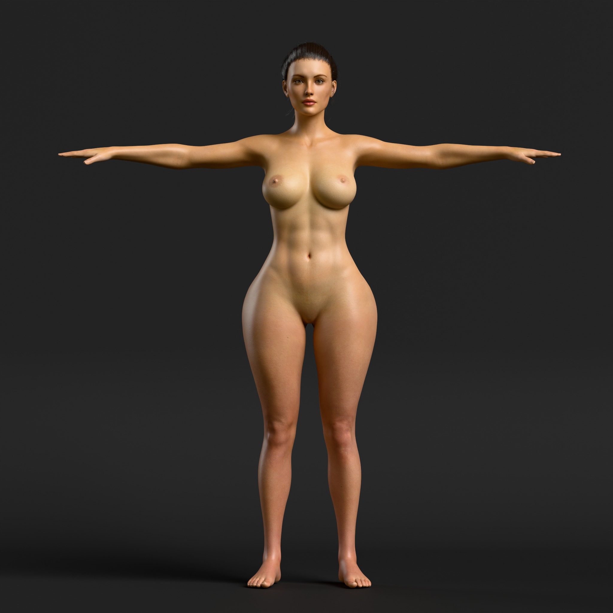 Detailed Sexy Female Character Fully Rigged Molly Low-poly 3D model_2