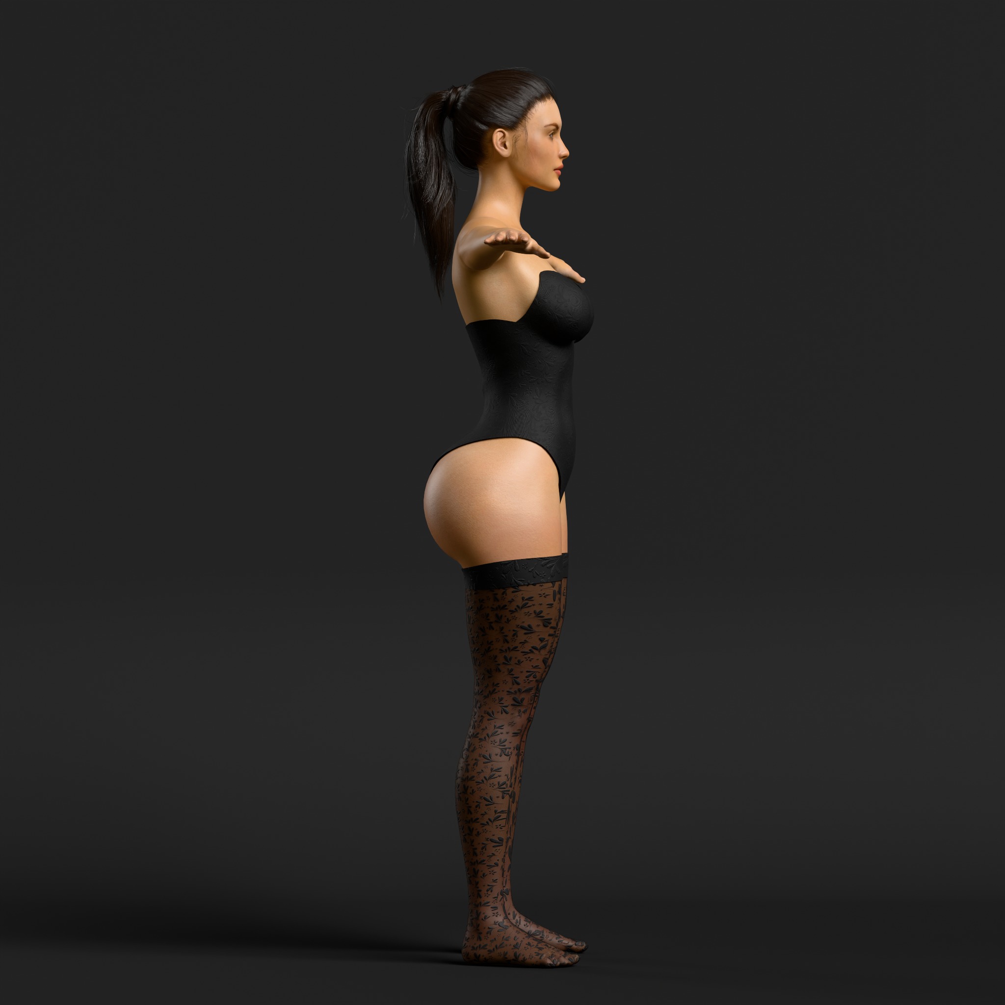 Detailed Sexy Female Character Fully Rigged Molly Low-poly 3D model_5