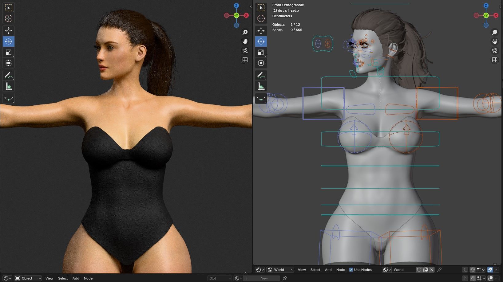 Detailed Sexy Female Character Fully Rigged Molly Low-poly 3D model_16