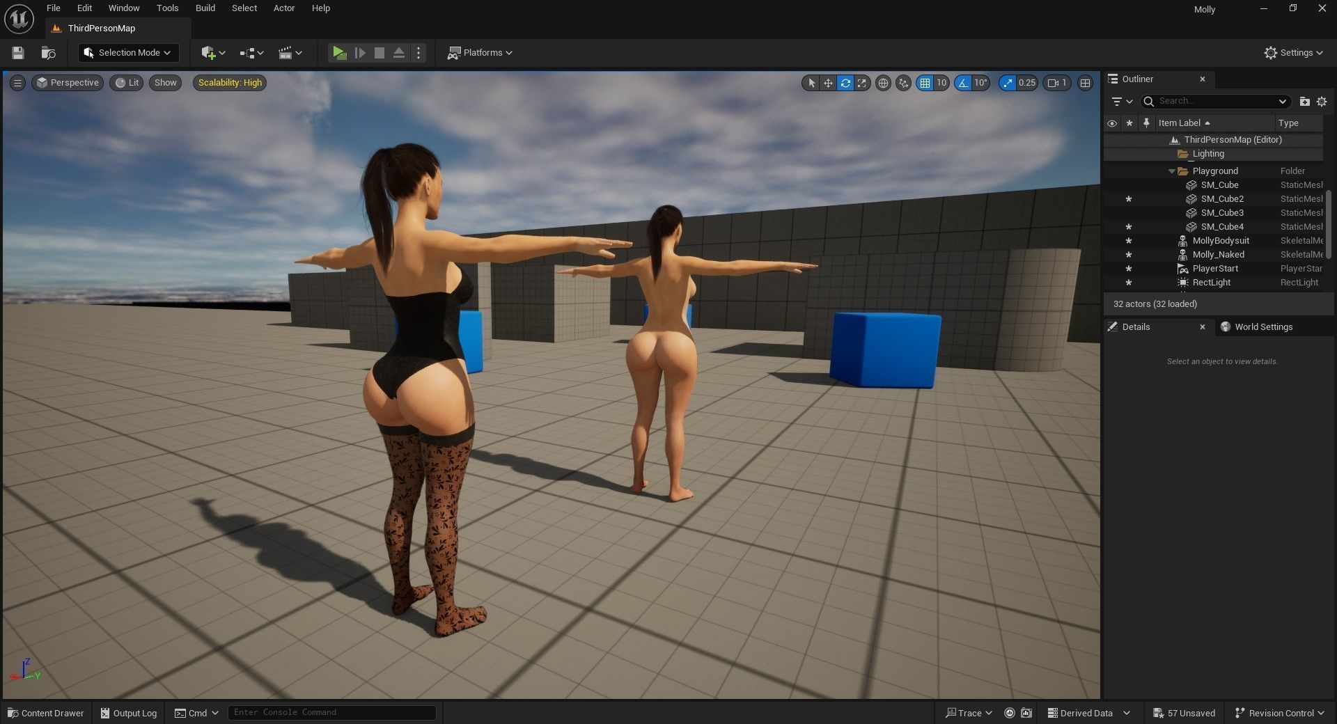 Detailed Sexy Female Character Fully Rigged Molly Low-poly 3D model_14