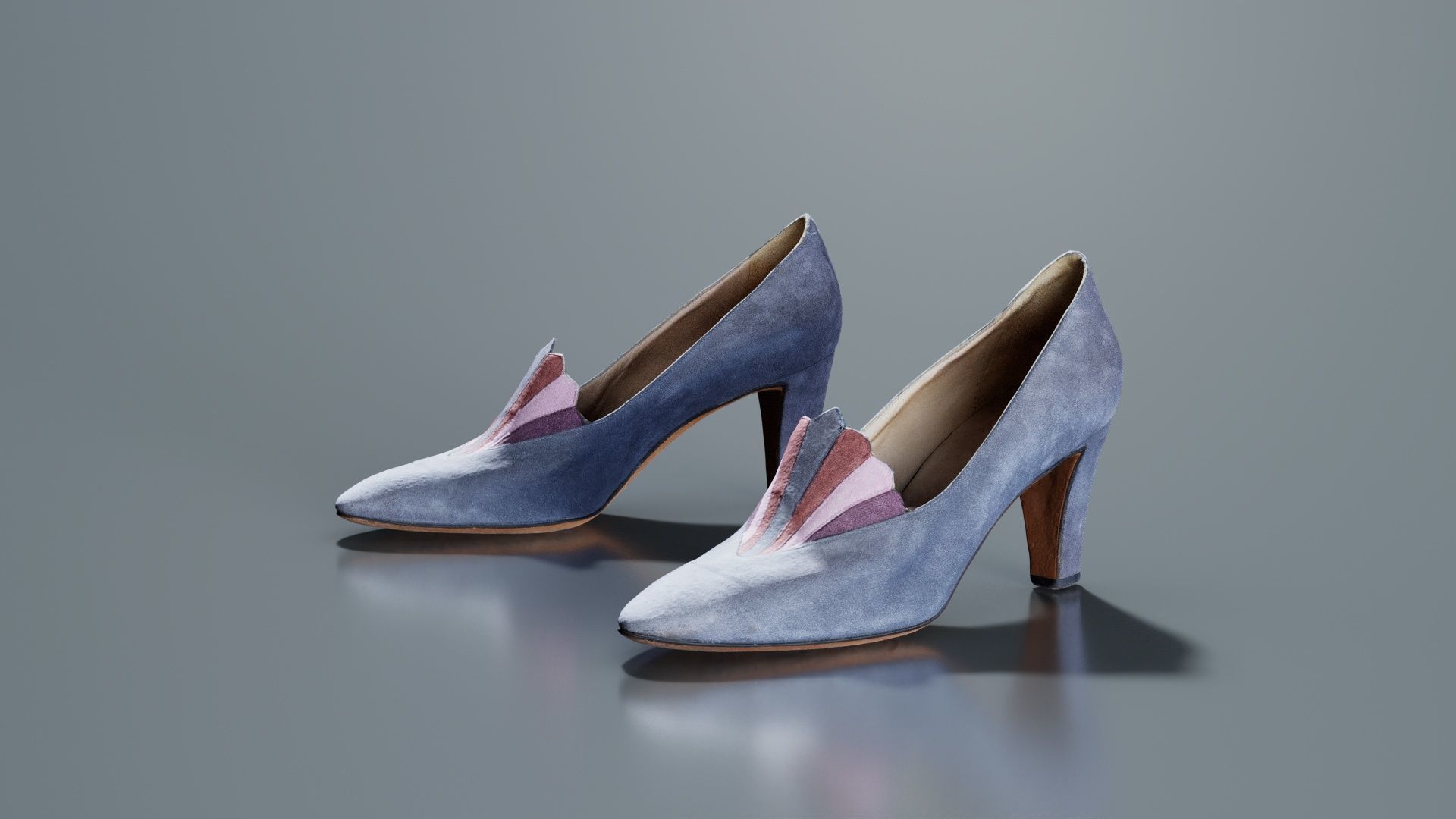 Art Deco Pumps Low-poly 3D model_6