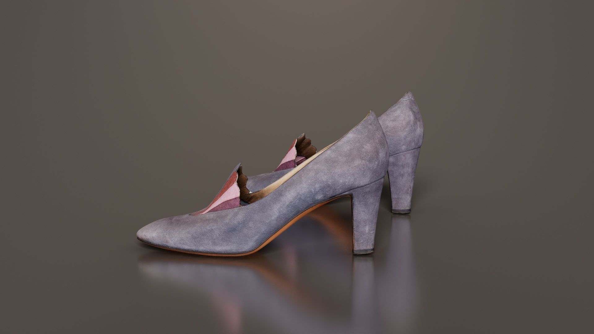 Art Deco Pumps Low-poly 3D model_5