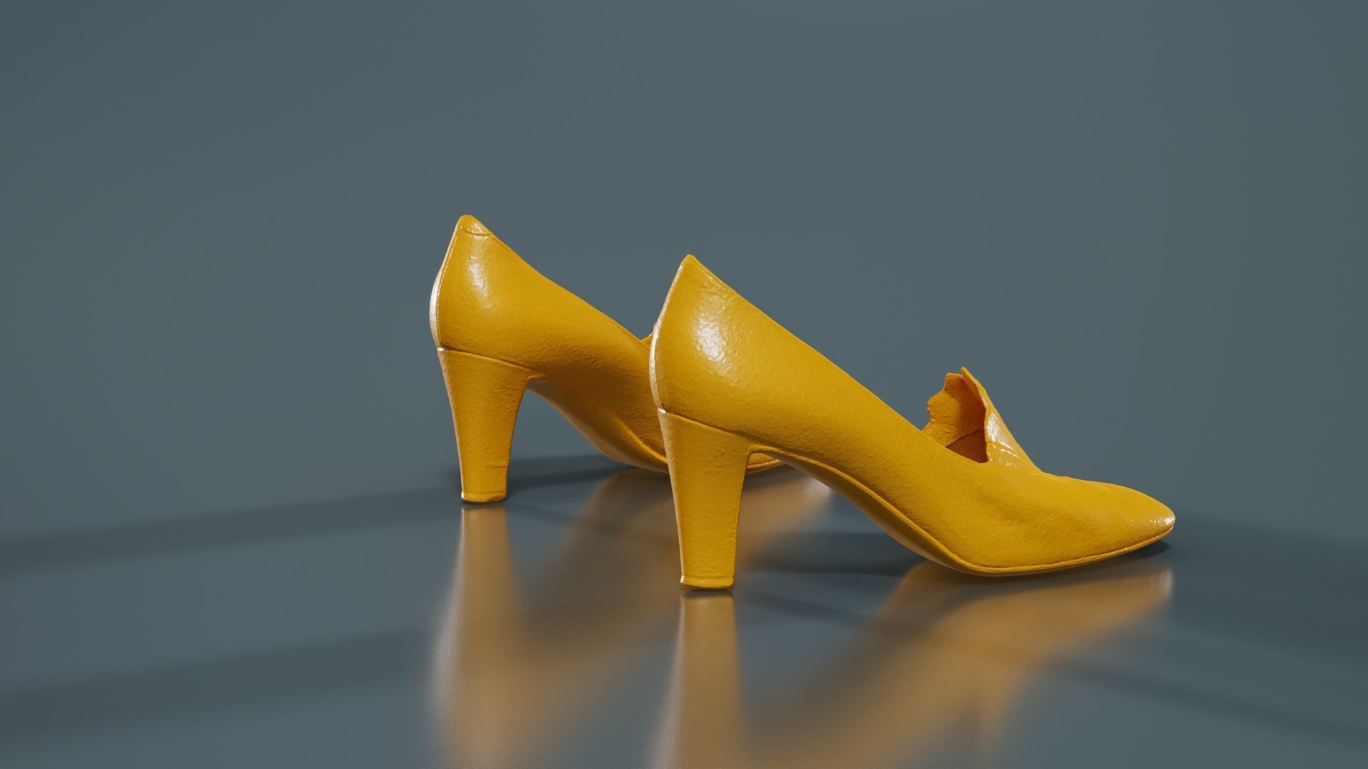Art Deco Pumps Low-poly 3D model_13