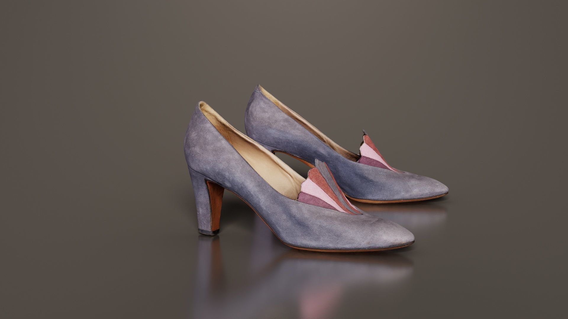 Art Deco Pumps Low-poly 3D model_1
