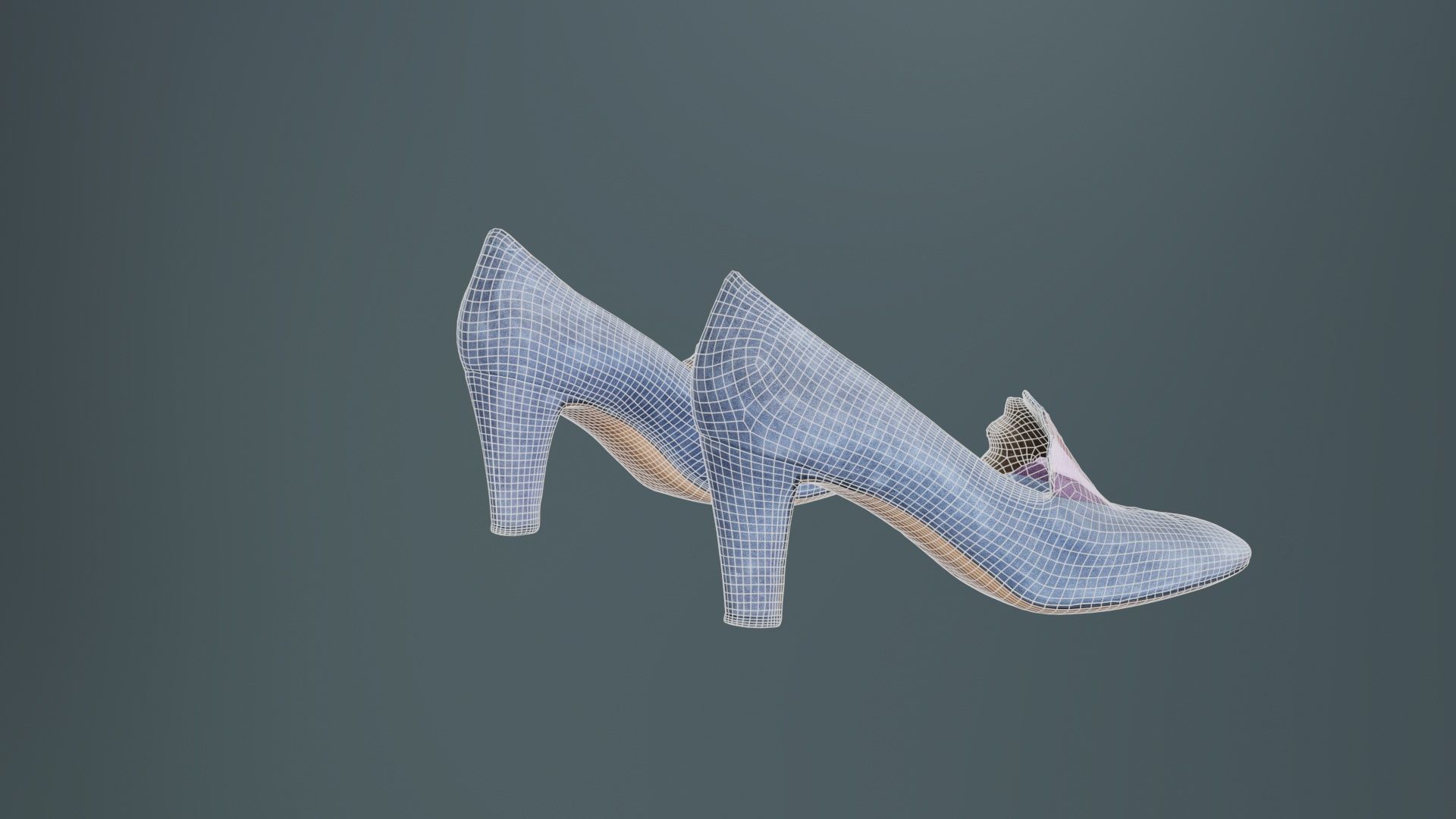 Art Deco Pumps Low-poly 3D model_10