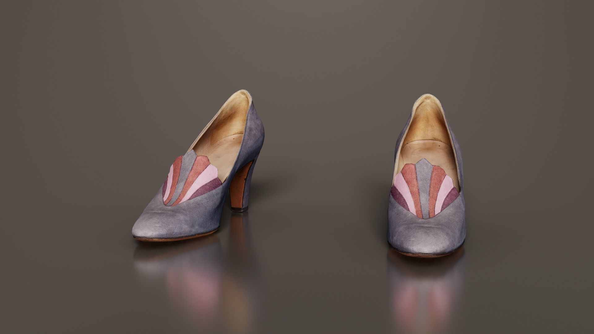 Art Deco Pumps Low-poly 3D model_4