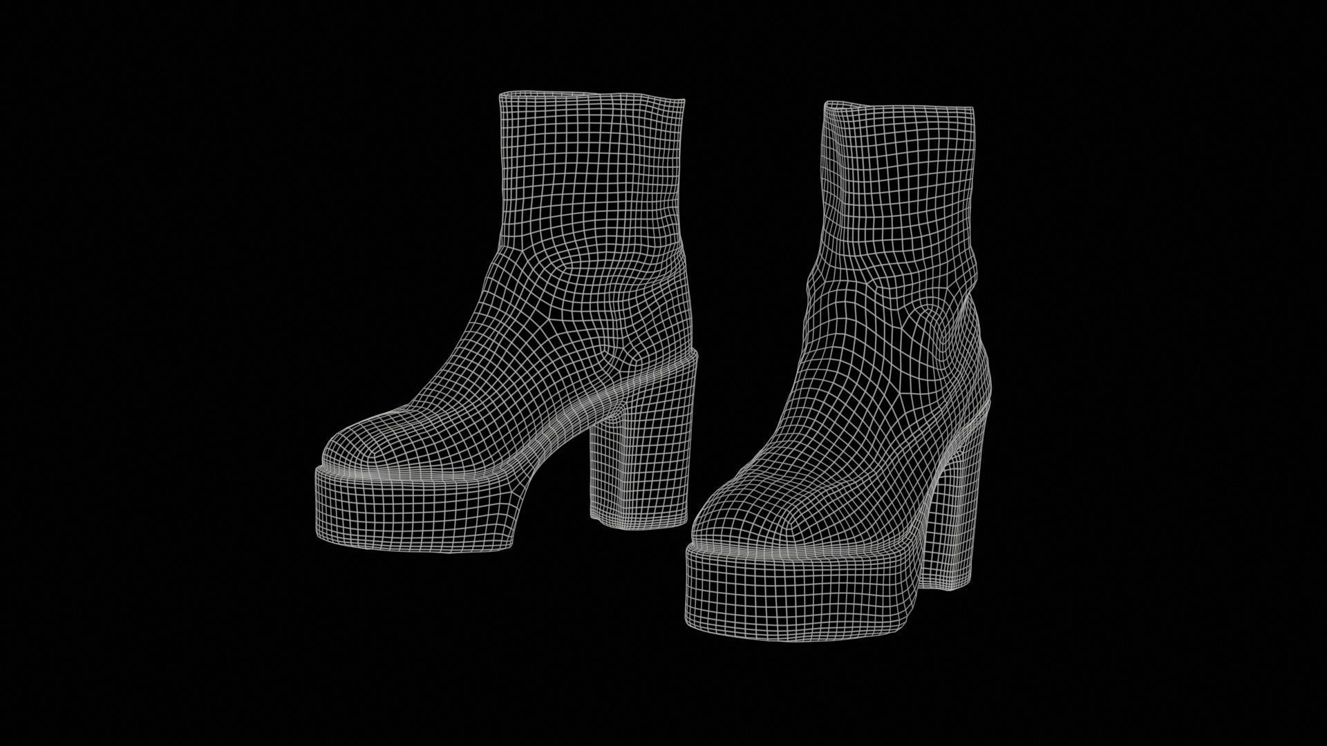 Big Black Boots Low-poly 3D model_11