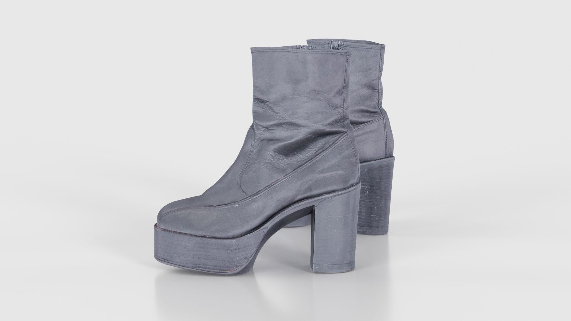 Big Black Boots Low-poly 3D model_25