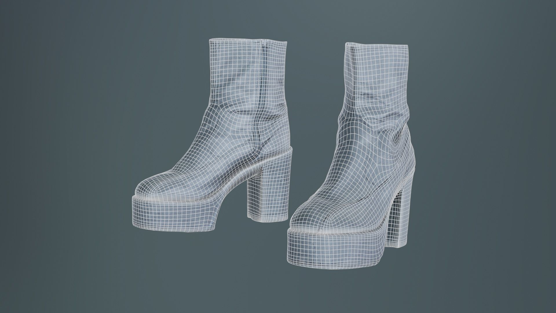 Big Black Boots Low-poly 3D model_9